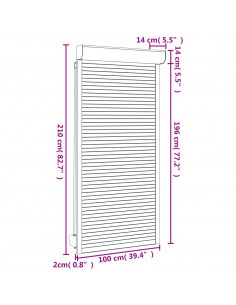 Tapparella Avvolgibile in Alluminio 100x210 cm Antracite