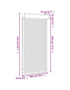 Tapparella Avvolgibile in Alluminio 100x210 cm Bianca