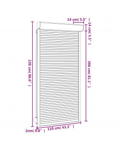 Tapparella Avvolgibile in Alluminio 110x220 cm Antracite
