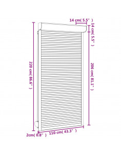 Tapparella Avvolgibile in Alluminio 110x220 cm Bianca