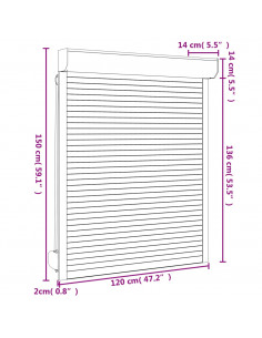 Tapparella Avvolgibile in Alluminio 120x150 cm Bianca