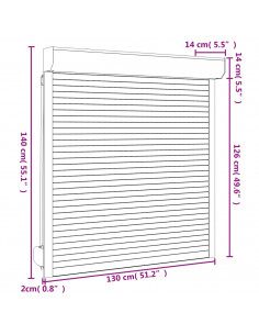 Tapparella Avvolgibile in Alluminio 130x140 cm Bianca
