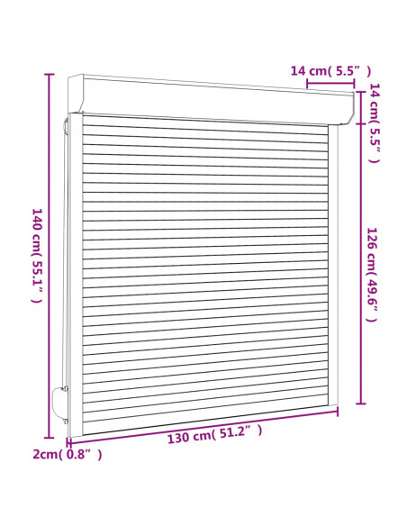 Tapparella Avvolgibile in Alluminio 130x140 cm Bianca