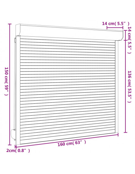 Tapparella Avvolgibile in Alluminio 160x150 cm Bianca