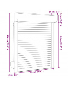 Tapparella Avvolgibile in Alluminio 70x100 cm Bianca