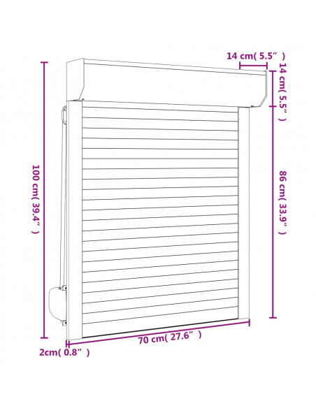 Tapparella Avvolgibile in Alluminio 70x100 cm Bianca