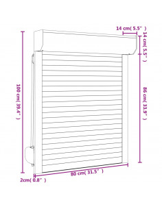 Tapparella Avvolgibile in Alluminio 80x100 cm Bianca