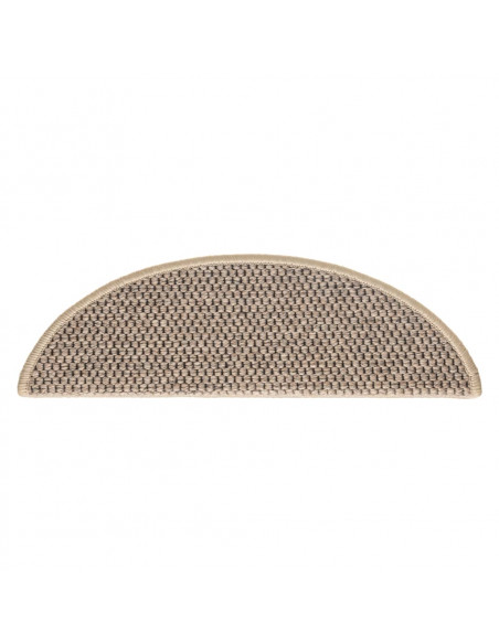 Tappeti Adesivi Scale Aspetto Sisal 15 pz 56x17x3cm Beige Scuro