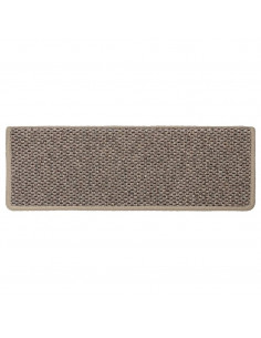 Tappeti Adesivi Scale Aspetto Sisal 15 pz 65x21x4cm Beige Scuro