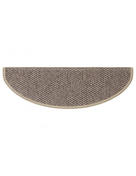 Tappeti Adesivi Scale Aspetto Sisal 15 pz 65x21x4cm Beige Scuro