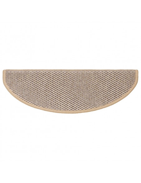 Tappeti Adesivi Scale Aspetto Sisal 15pz 65x21x4cm Beige Chiaro