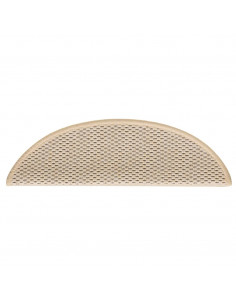 Tappeti Autoadesivi Scale Aspetto Sisal 15 pz 56x17x3 cm Crema
