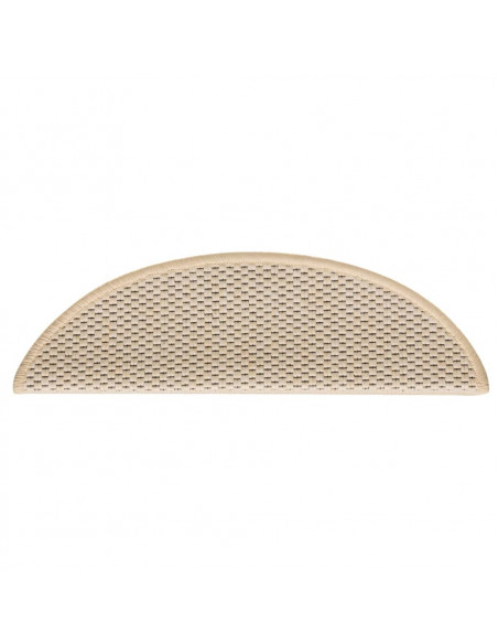 Tappeti Autoadesivi Scale Aspetto Sisal 15 pz 56x17x3 cm Crema