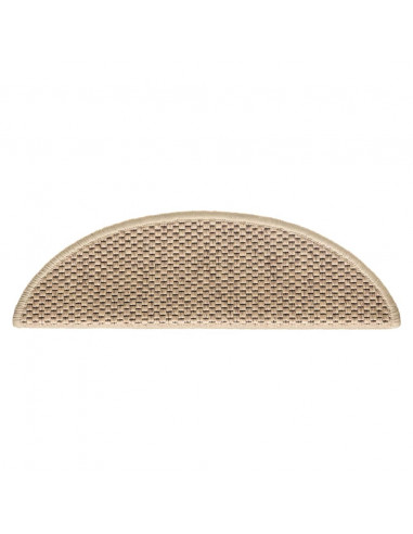 Tappeti Autoadesivi Scale Aspetto Sisal 15 pz 56x17x3 cm Sabbia