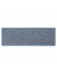 Tappeti Autoadesivi Scale Aspetto Sisal 15 pz 65x21x4 cm Blu