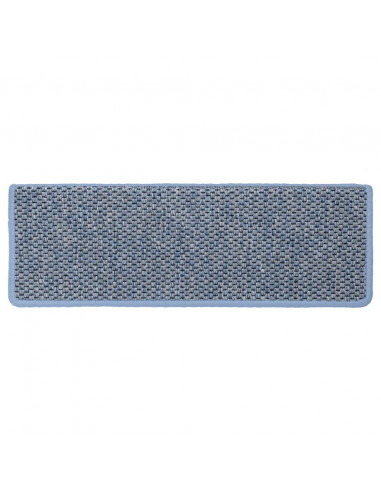 Tappeti Autoadesivi Scale Aspetto Sisal 15 pz 65x21x4 cm Blu