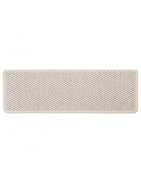 Tappeti Autoadesivi Scale Aspetto Sisal 15 pz 65x21x4 cm Crema