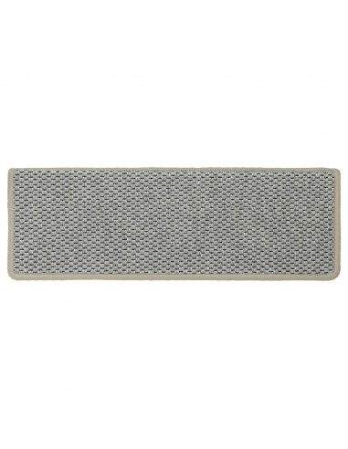 Tappeti Autoadesivi Scale Aspetto Sisal 15 pz 65x21x4 cm Grigi