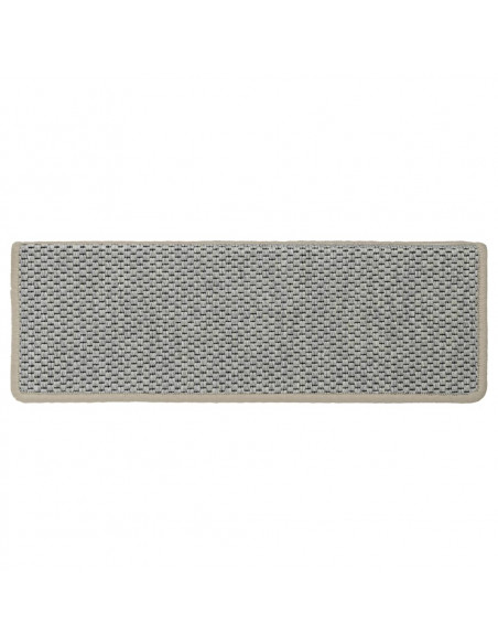 Tappeti Autoadesivi Scale Aspetto Sisal 15 pz 65x21x4 cm Grigi