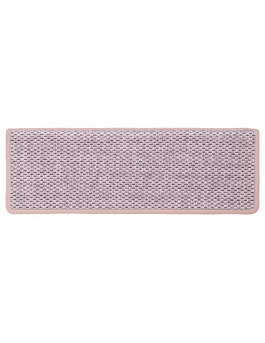 Tappeti Autoadesivi Scale Aspetto Sisal 15 pz 65x21x4 cm Rossi