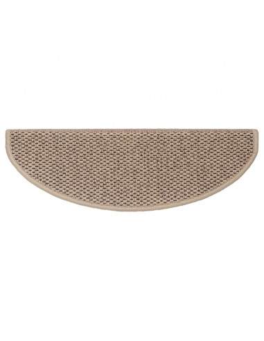 Tappeti Autoadesivi Scale Aspetto Sisal 15 pz 65x21x4 cm Sabbia