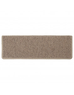 Tappeti Autoadesivi Scale Aspetto Sisal 15 pz 65x21x4 cm Sabbia