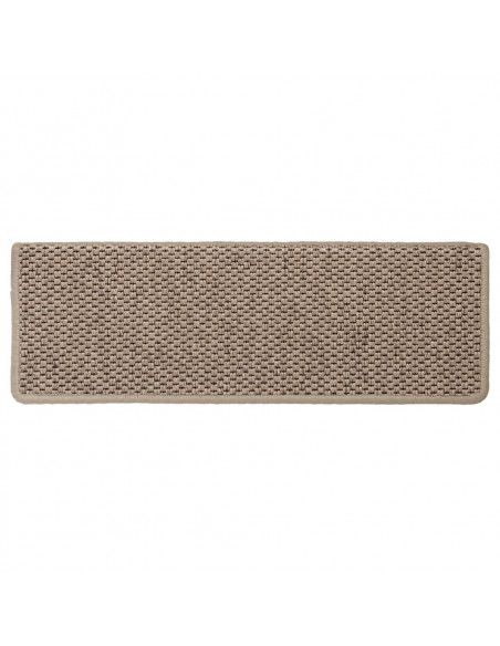 Tappeti Autoadesivi Scale Aspetto Sisal 15 pz 65x21x4 cm Sabbia