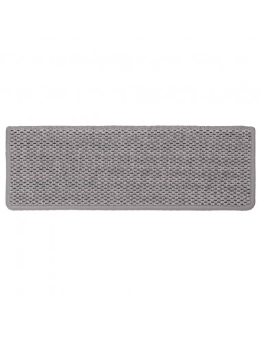 Tappeti Autoadesivi Scale Aspetto Sisal 15 pz 65x21x4cm Argento