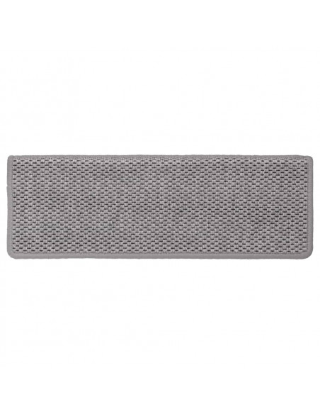 Tappeti Autoadesivi Scale Aspetto Sisal 15 pz 65x21x4cm Argento