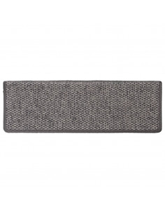 Tappeti Autoadesivi Scale Sisal 15 pz 65x21x4 cm Grigio e Beige