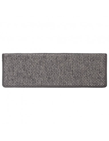 Tappeti Autoadesivi Scale Sisal 15 pz 65x21x4 cm Grigio e Beige