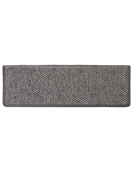 Tappeti Autoadesivi Scale Sisal 15 pz 65x21x4 cm Grigio e Beige