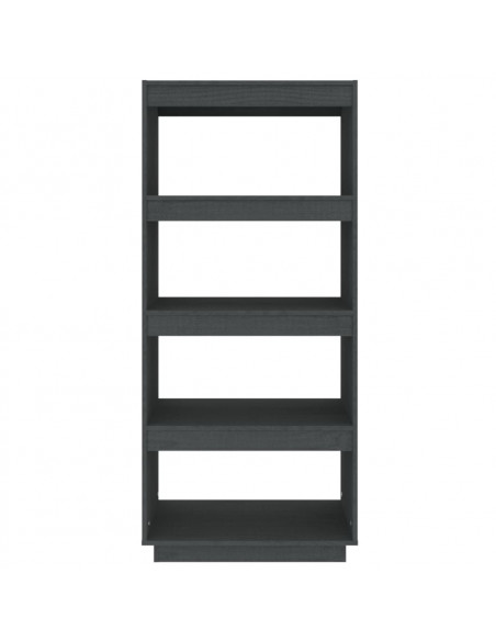 Libreria/Divisorio Grigio 60x35x135cm in Legno Massello di Pino
