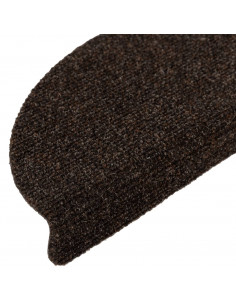 Tappetini per scale autoadesivi 10 pz 56x17x3 cm Marrone Semicircolari