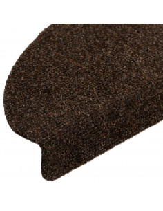 Tappetini per scale autoadesivi 10 pz 65x21x4 cm marrone semicircolari grandi