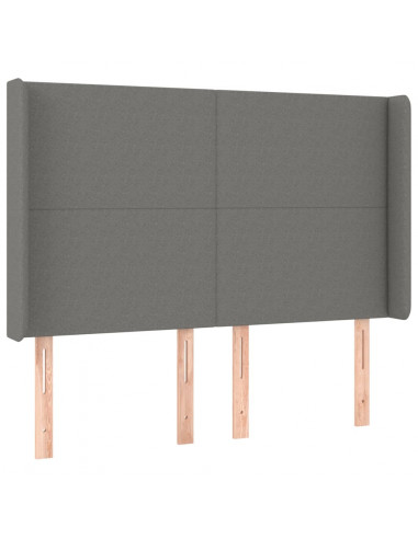 Testiera a LED GrigioScuro 147x16x118/128cm inTessuto