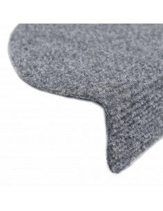 Tappetini Autoadesivi per Scale 15 pz 56x17x3 cm Grigio Chiaro