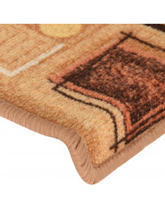 Tappetini Autoadesivi per Scale 15 pz 65x21x4 cm Beige