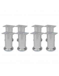 Piedini Rotondi per Divani 8 pz Cromati 120 mm 2