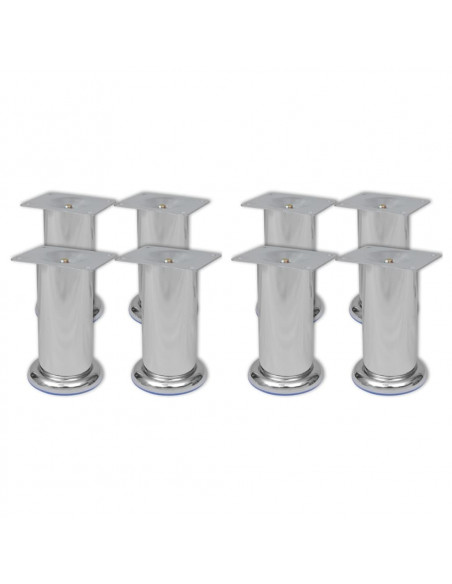 Piedini Rotondi per Divani 8 pz Cromati 120 mm