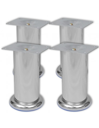 Piedini Rotondi per Divani 8 pz Cromati 120 mm