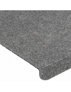 Tappetini Autoadesivi per Scale 15 pz 65x24,5x3,5 cm Grigio