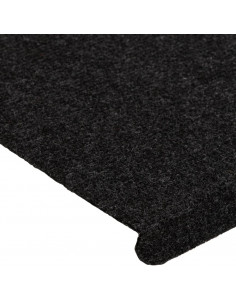 Tappetini Autoadesivi per Scale 15 pz 65x24,5x3,5 cm Nero