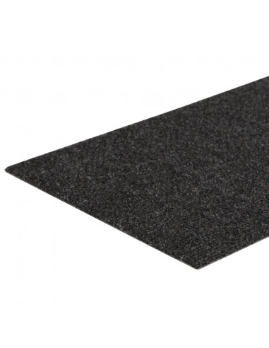 Tappetini per scale autoadesivi 15 pz 60x25 cm antracite rettangolari