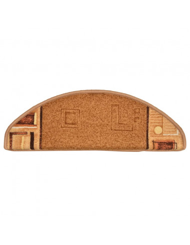 Tappetini Autoadesivi per Scale 15 pz Beige 65x21x4 cm