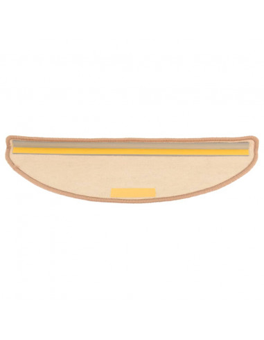 Tappetini per scale 15 pz 65x21x4 cm Marrone chiaro Semicircolari Grandi