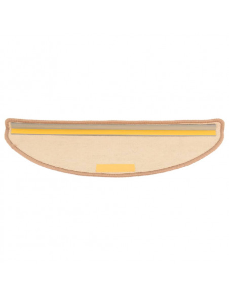 Tappetini per scale 15 pz 65x21x4 cm Marrone chiaro Semicircolari Grandi