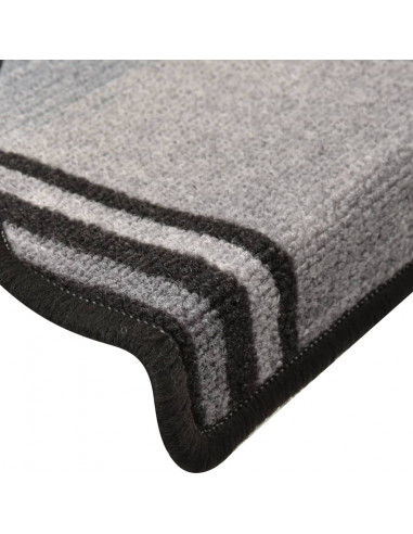 Tappetini Autoadesivi per Scale 15 pz Nero e Grigio 65x21x4 cm