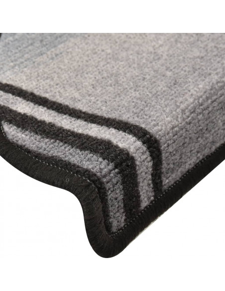 Tappetini Autoadesivi per Scale 15 pz Nero e Grigio 65x21x4 cm