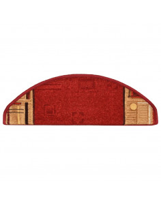 Tappetini Autoadesivi per Scale 15 pz Rossi 65x21x4 cm